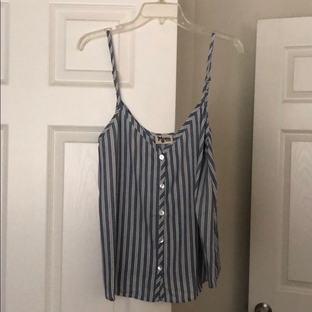 Show Me Your Mumu striped button up tank